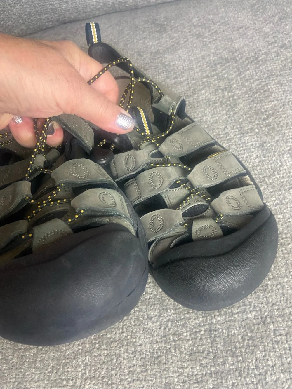 Keen Men’s Closed-Toe Sandals in Olive Green with Black Toe